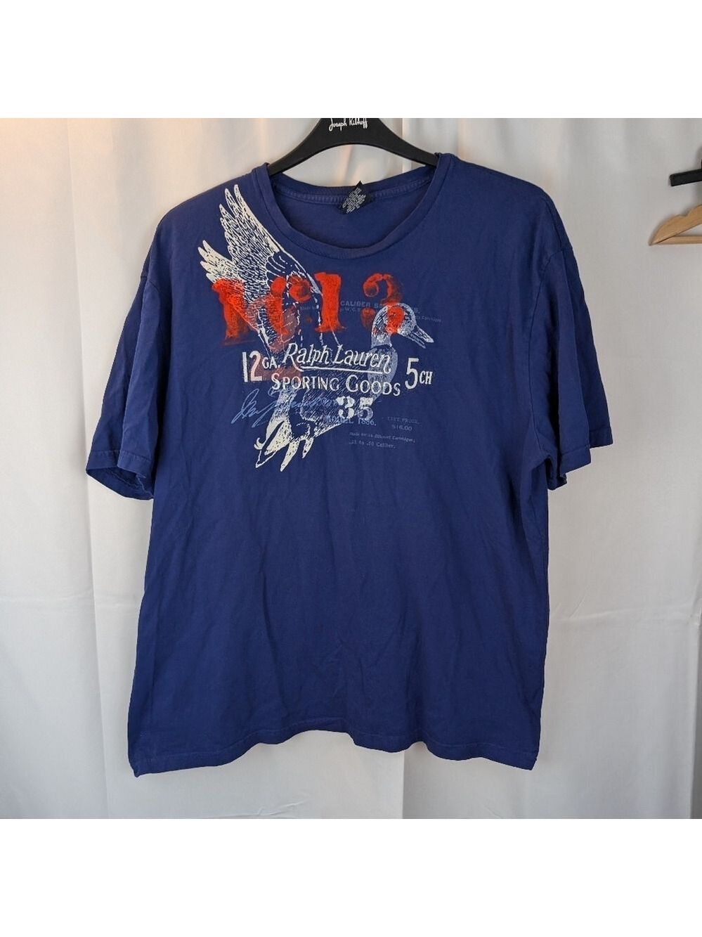 Polo Ralph Lauren Sporting Goods Duck Bird Blue Mens Short Sleeve T Shirt XL Щ